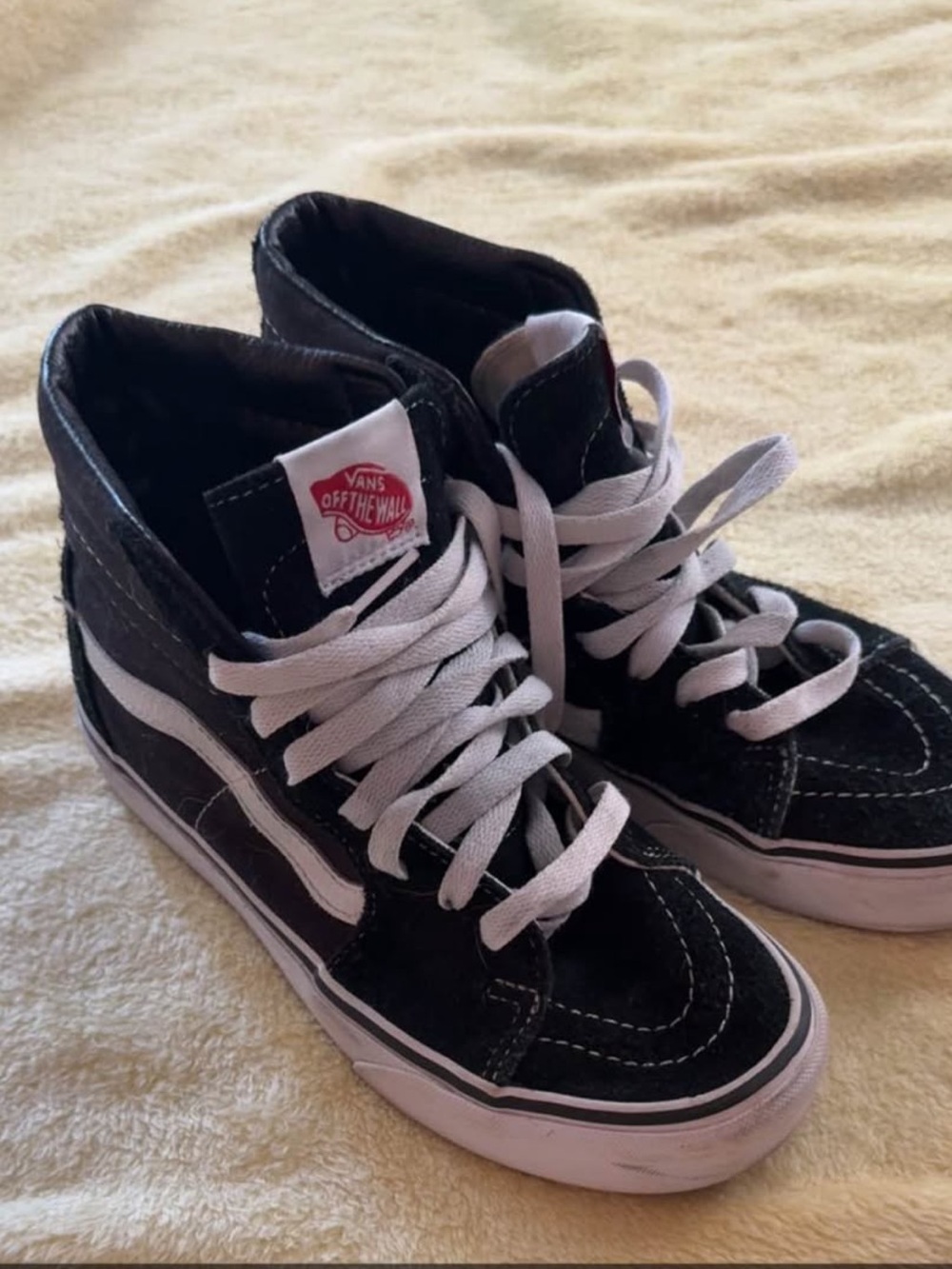Vans Black & White High-Top Kids Sneakers